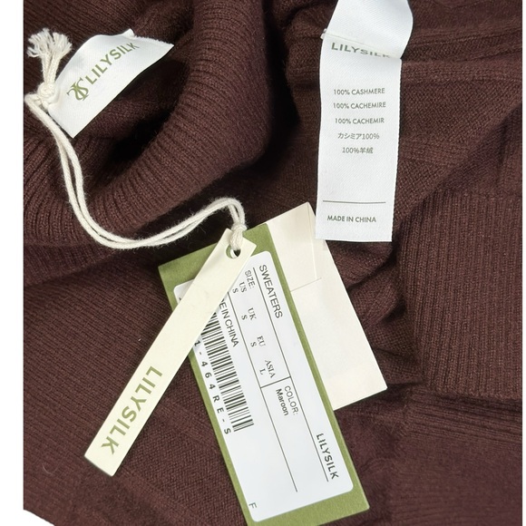 LILYSILK Turtleneck Sleeveless Cashmere Vest, Fruitwood, Small - Picture 10 of 10